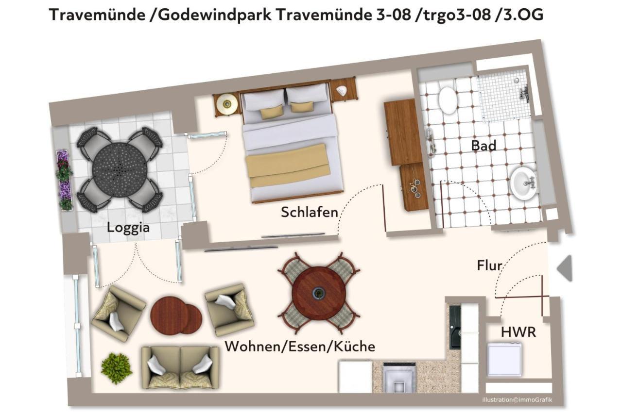 吕贝克Godewindpark Travemuende Godewindpark Travemuende 3-08公寓 外观 照片